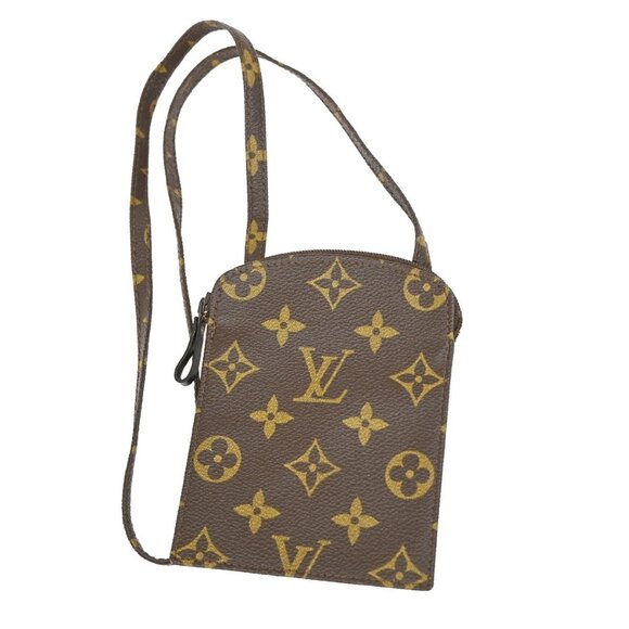 LOUIS VUITTON Pochette Secret Shoulder Bag Monogram Leather Brown - Picture 1 of 5